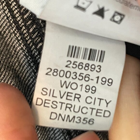 Paige Women Margot Silver City Destructed High Rise Black Denim Cut Off Short 31 - Picture 10 of 10